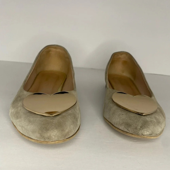 ❤️ Pilar Abril Gold suede shoes size 39 - Picture 4 of 8